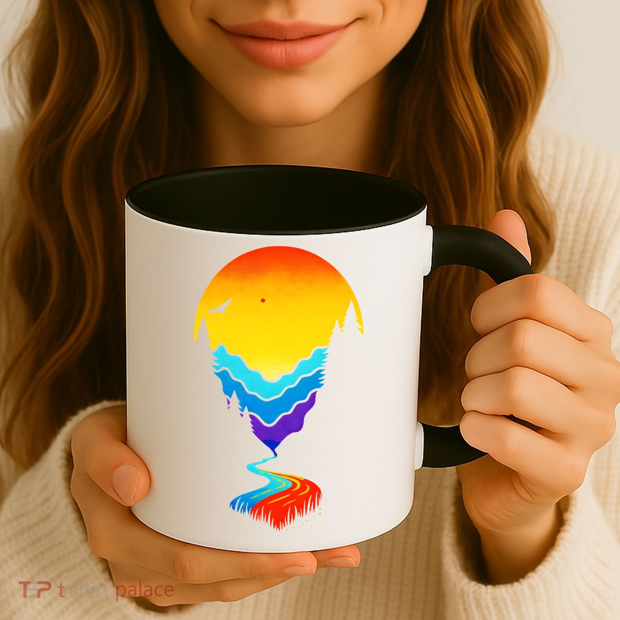 Mountain Stream Sunset Wilderness Coffee Mug