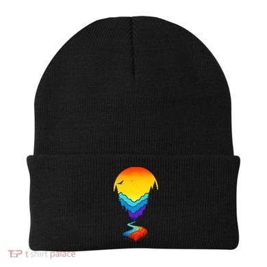 Mountain Stream Sunset Wilderness Beanie