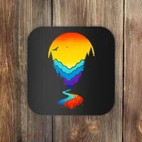 Mountain Stream Sunset Wilderness Coaster thumb 0