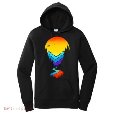 Mountain Stream Sunset Wilderness Women's Hoodie