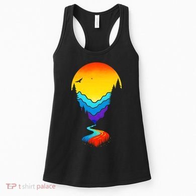 Mountain Stream Sunset Wilderness Women's Tank Top