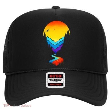 Mountain Stream Sunset Wilderness Hat