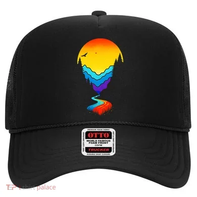 Mountain Stream Sunset Wilderness Hat
