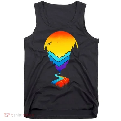 Mountain Stream Sunset Wilderness Tank Top