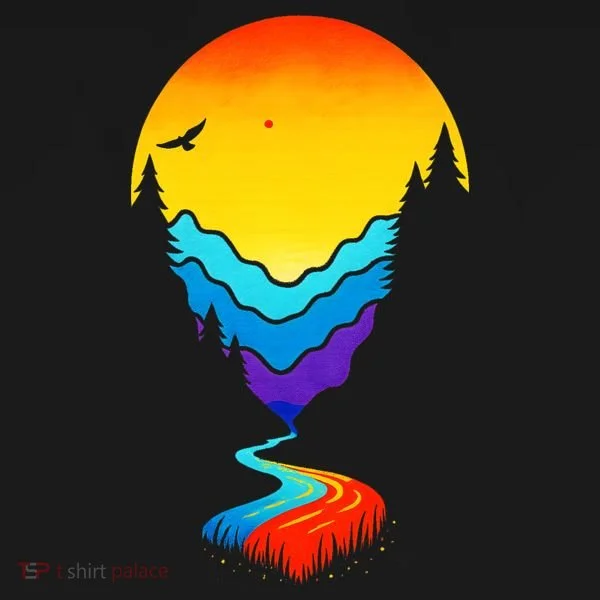Mountain Stream Sunset Wilderness Tank Top