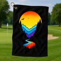 Mountain Stream Sunset Wilderness Golf Towel thumb 1