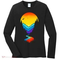 Mountain Stream Sunset Wilderness Women's Long Sleeve Shirt thumb 0