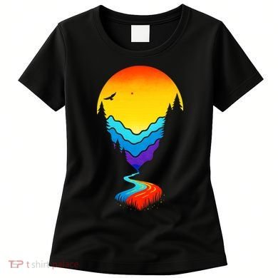 Mountain Stream Sunset Wilderness Women's T-Shirt