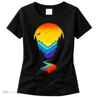 Mountain Stream Sunset Wilderness Women's T-Shirt thumb 0