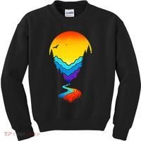 Mountain Stream Sunset Wilderness Kids Sweatshirt thumb 0