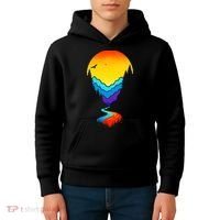 Mountain Stream Sunset Wilderness Kids Hoodie thumb 4