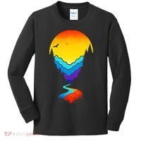 Mountain Stream Sunset Wilderness Kids Long Sleeve Shirt thumb 0