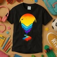 Mountain Stream Sunset Wilderness Kids T-Shirt thumb 3
