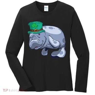 Manatee St. Saint Patrick's Day Women Funny Women's Long Sleeve Shirt