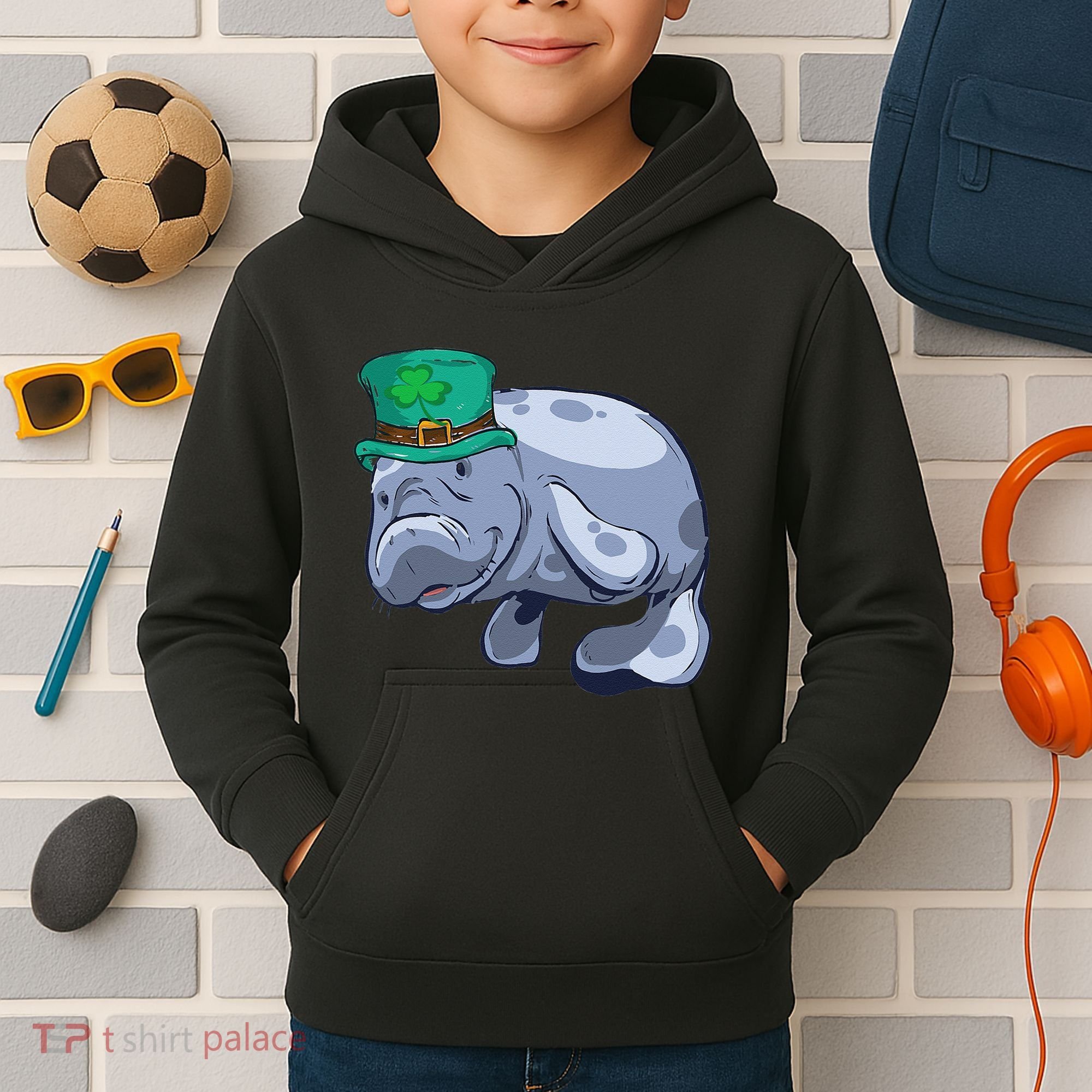 Manatee St. Saint Patrick's Day Women Funny Kids Hoodie