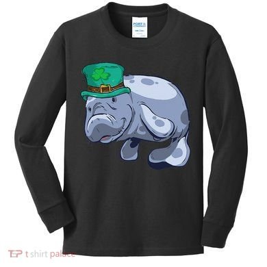 Manatee St. Saint Patrick's Day Women Funny Kids Long Sleeve Shirt