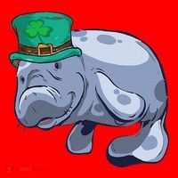 Manatee St. Saint Patrick's Day Women Funny Santa Hat thumb 1