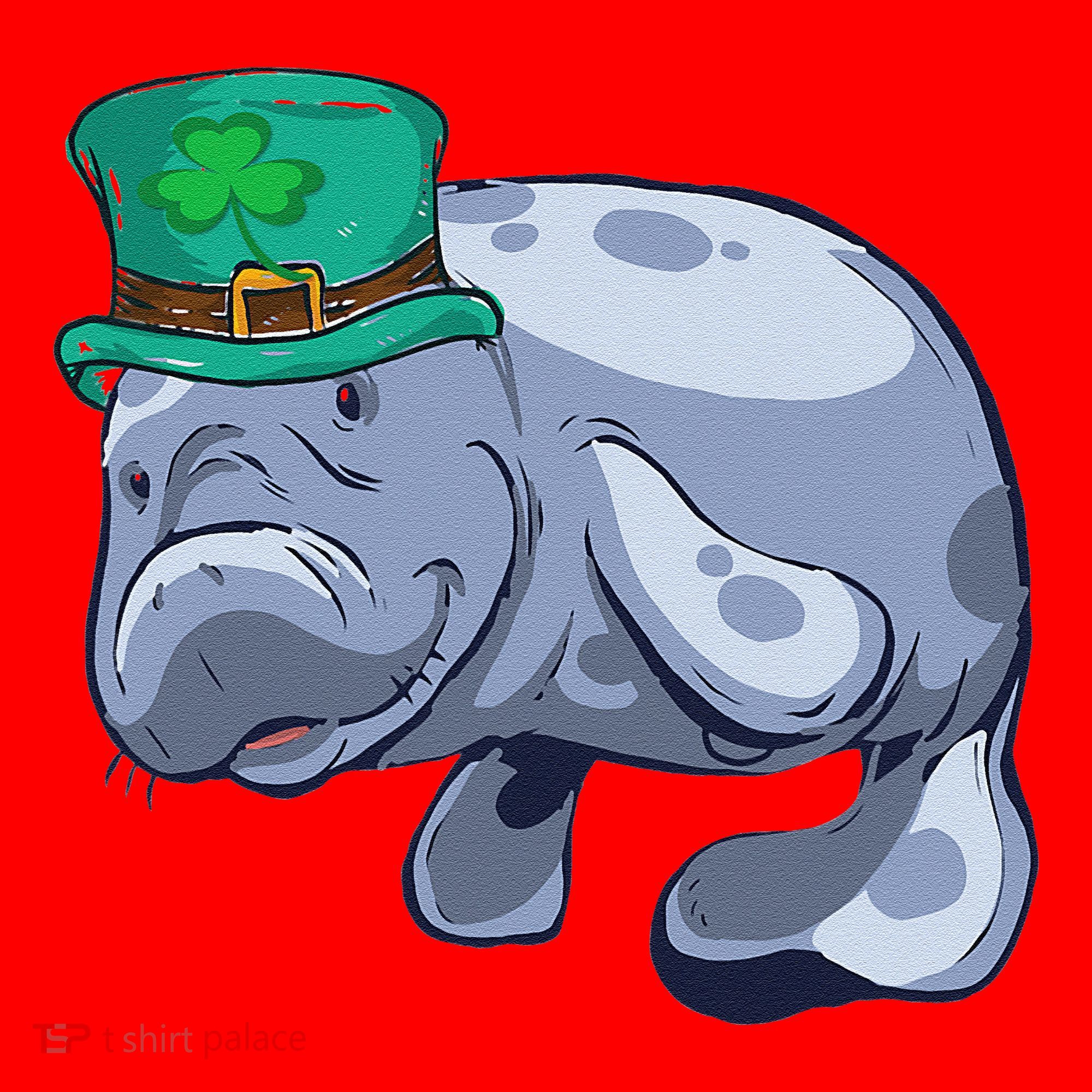 Manatee St. Saint Patrick's Day Women Funny Santa Hat