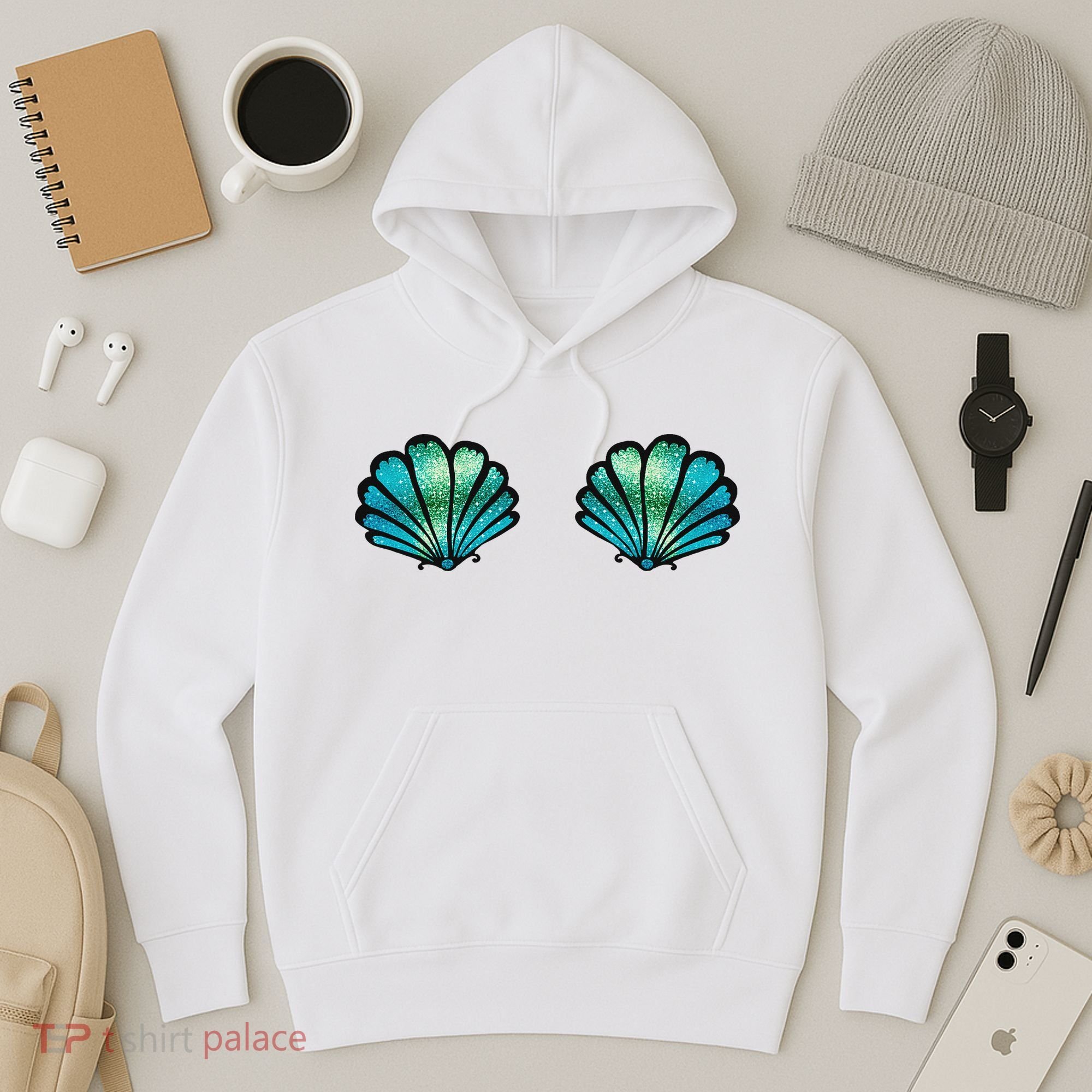 Mermaid, Seashell, Sea, Shell, Bikini, Carnival, Halloween, Hoodie
