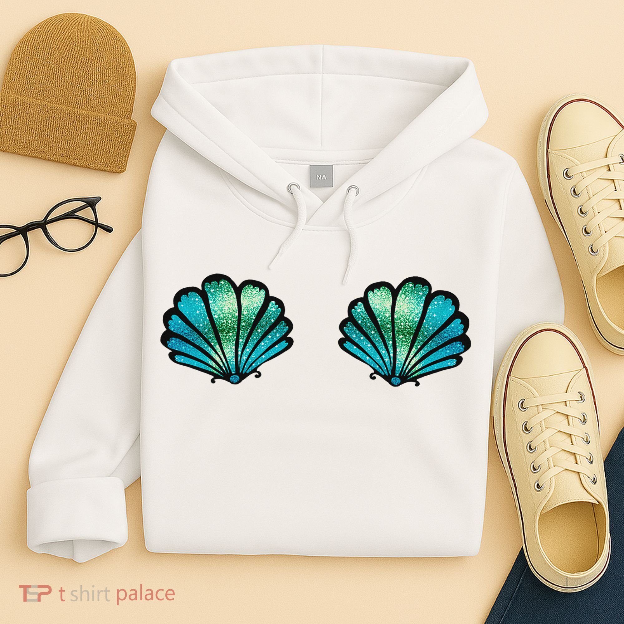 Mermaid, Seashell, Sea, Shell, Bikini, Carnival, Halloween, Hoodie