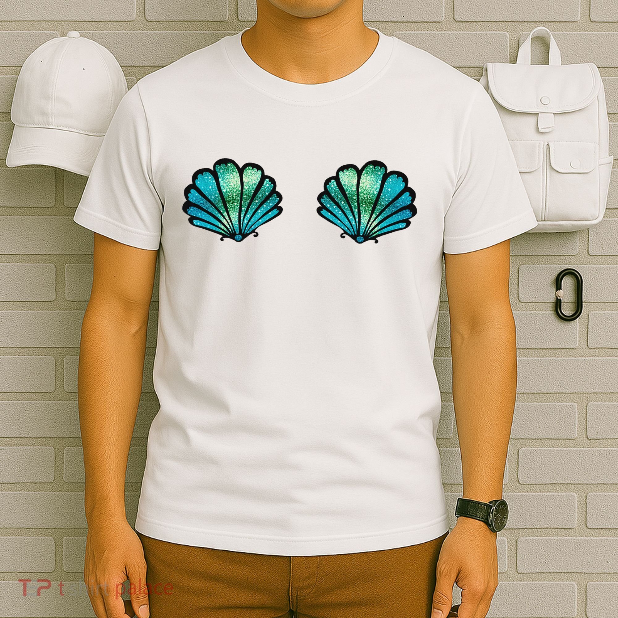 Mermaid, Seashell, Sea, Shell, Bikini, Carnival, Halloween, T-Shirt