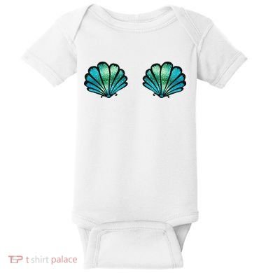 Mermaid, Seashell, Sea, Shell, Bikini, Carnival, Halloween, Baby Bodysuit