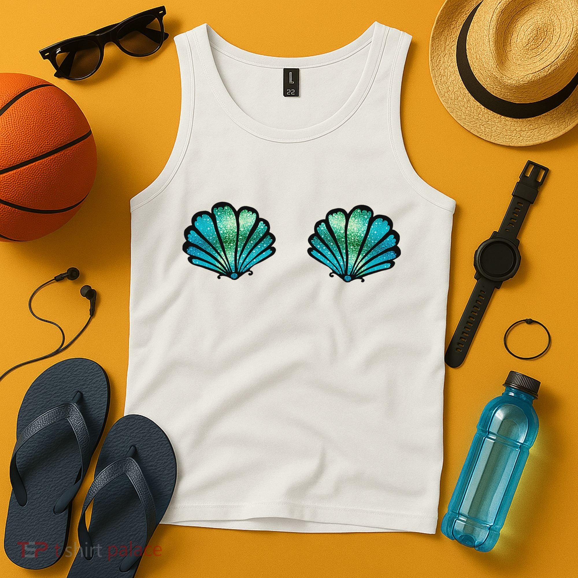 Mermaid, Seashell, Sea, Shell, Bikini, Carnival, Halloween, Tank Top