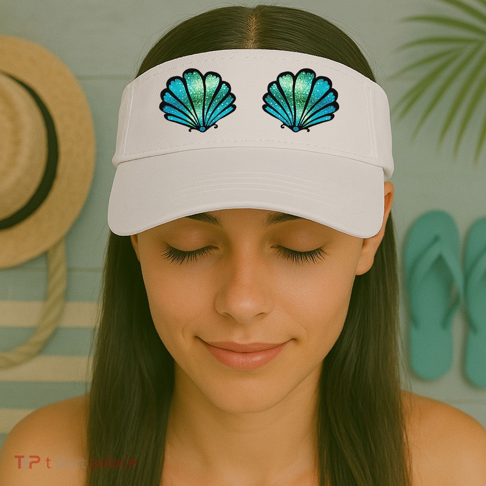Mermaid, Seashell, Sea, Shell, Bikini, Carnival, Halloween, Visor