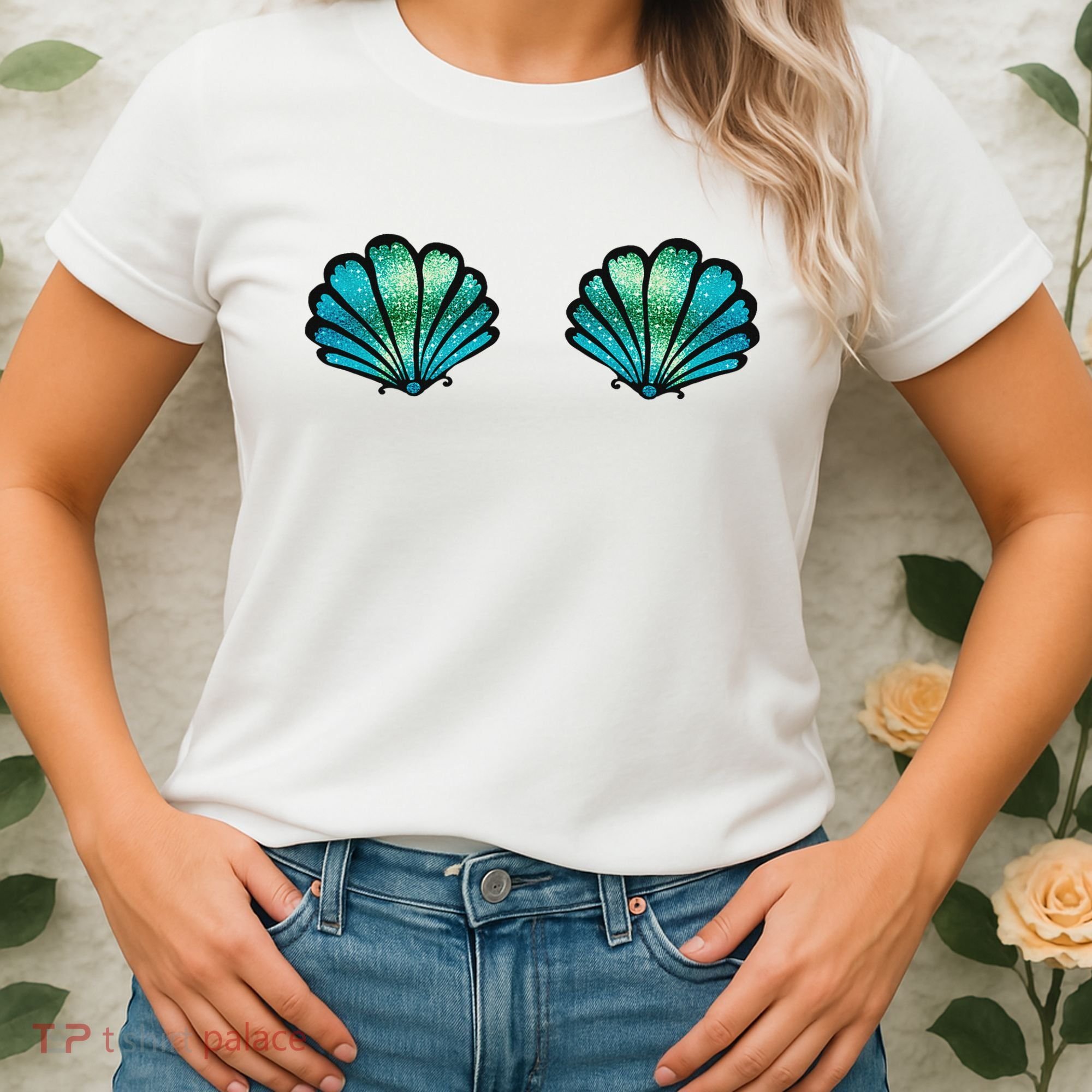 Mermaid, Seashell, Sea, Shell, Bikini, Carnival, Halloween, Women's T-Shirt