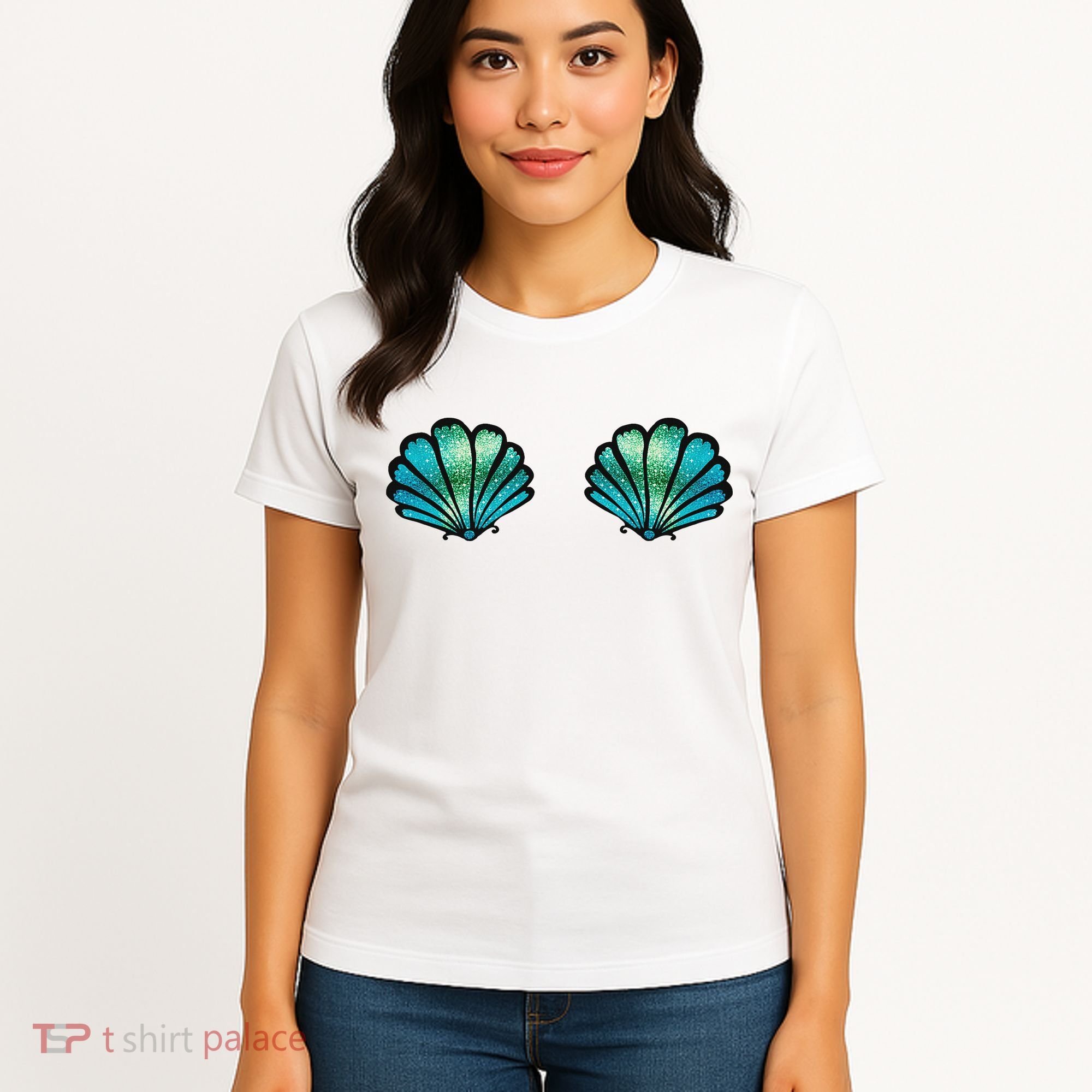Mermaid, Seashell, Sea, Shell, Bikini, Carnival, Halloween, Women's T-Shirt