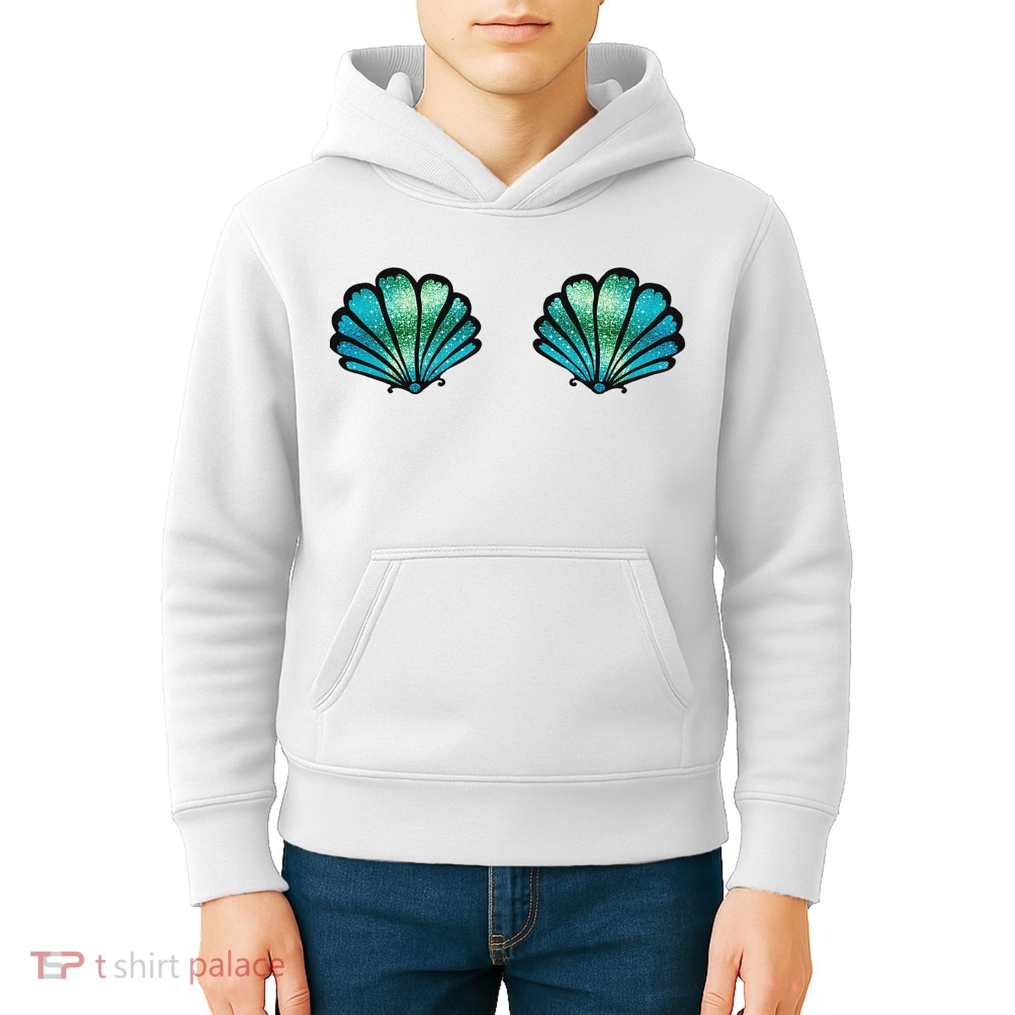 Mermaid, Seashell, Sea, Shell, Bikini, Carnival, Halloween, Kids Hoodie