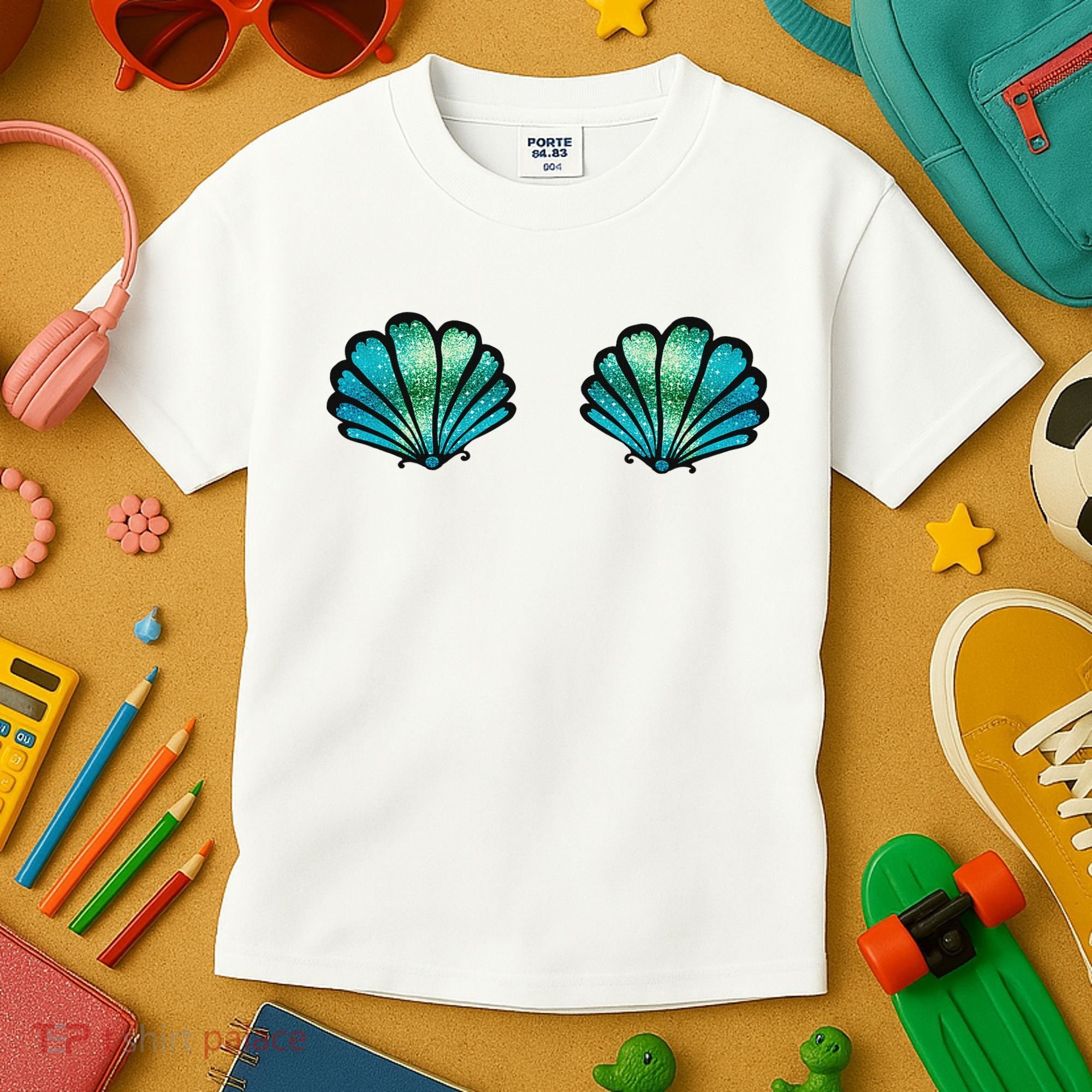 Mermaid, Seashell, Sea, Shell, Bikini, Carnival, Halloween, Kids T-Shirt