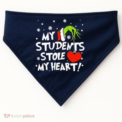 My Students Stole My Heart Christmas USA-Made Doggie Bandana