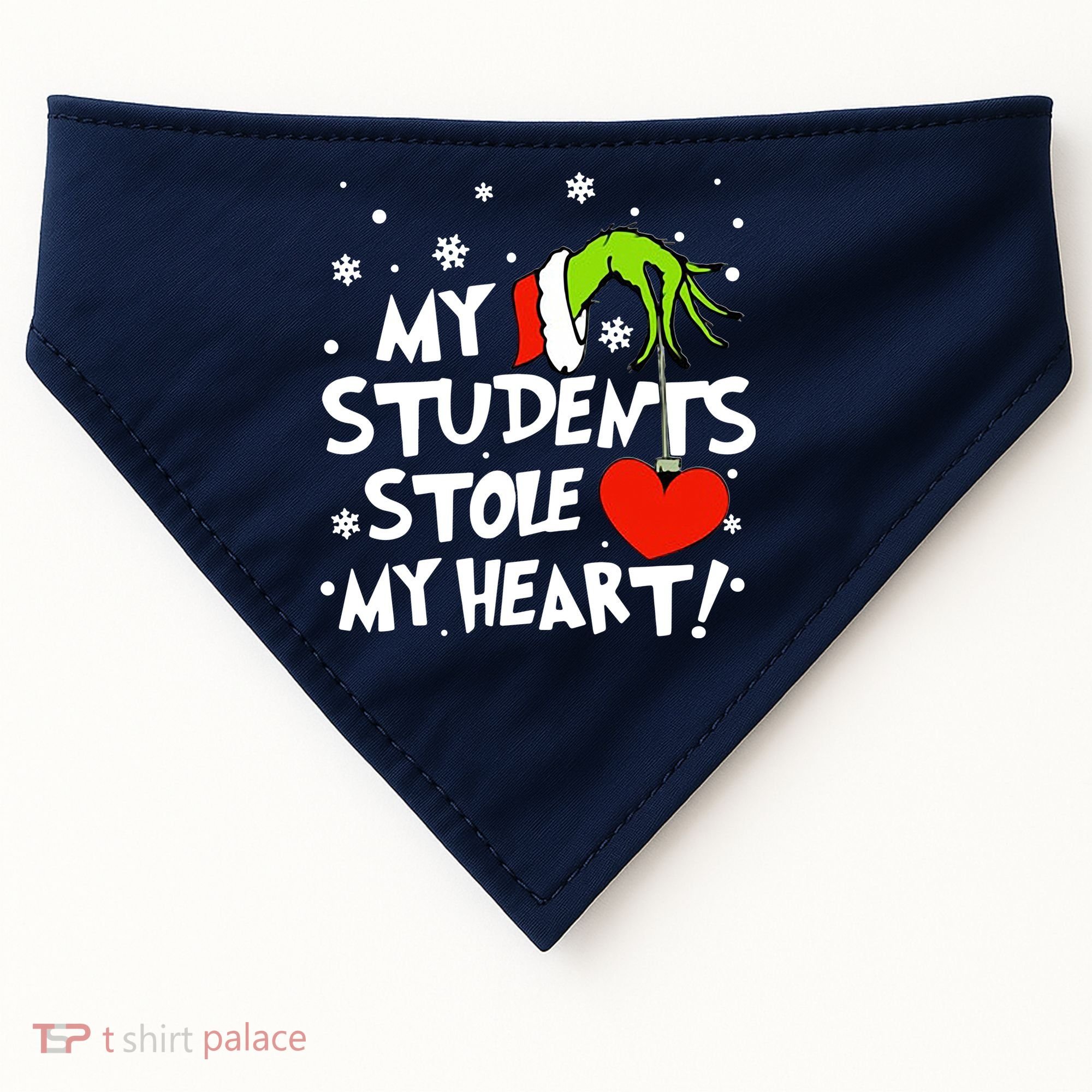 My Students Stole My Heart Christmas USA-Made Doggie Bandana