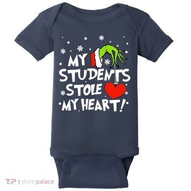 My Students Stole My Heart Christmas Baby Bodysuit