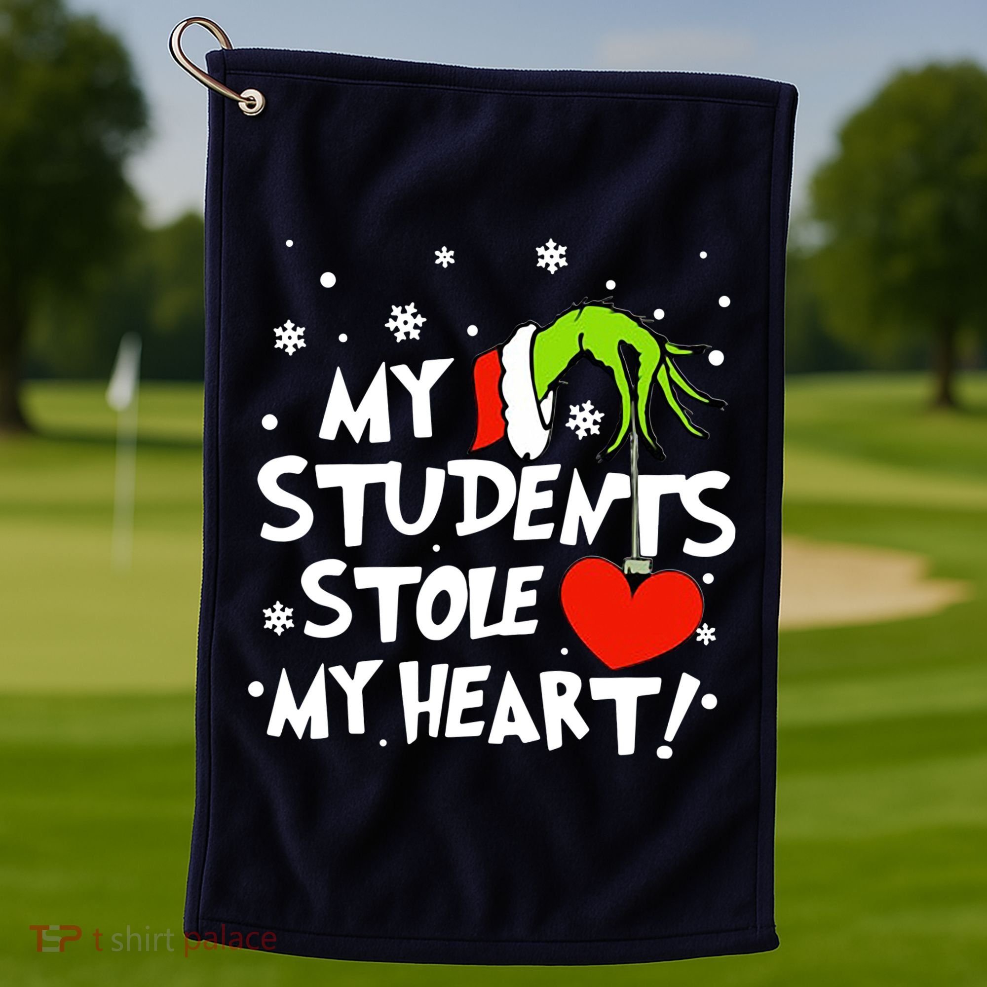 My Students Stole My Heart Christmas Golf Towel