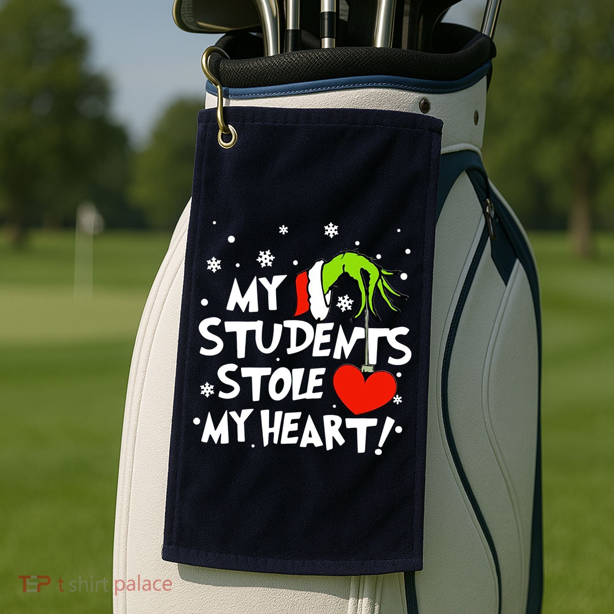 My Students Stole My Heart Christmas Golf Towel