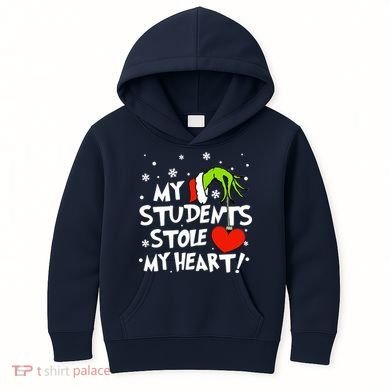 My Students Stole My Heart Christmas Kids Hoodie