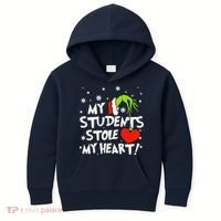 My Students Stole My Heart Christmas Kids Hoodie thumb 0