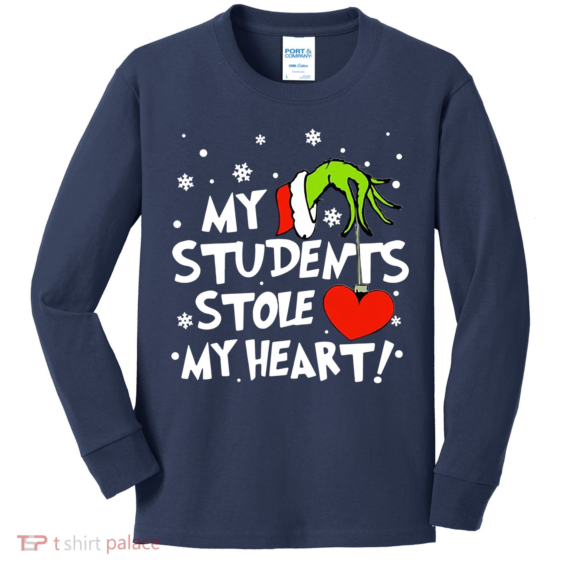 My Students Stole My Heart Christmas Kids Long Sleeve Shirt