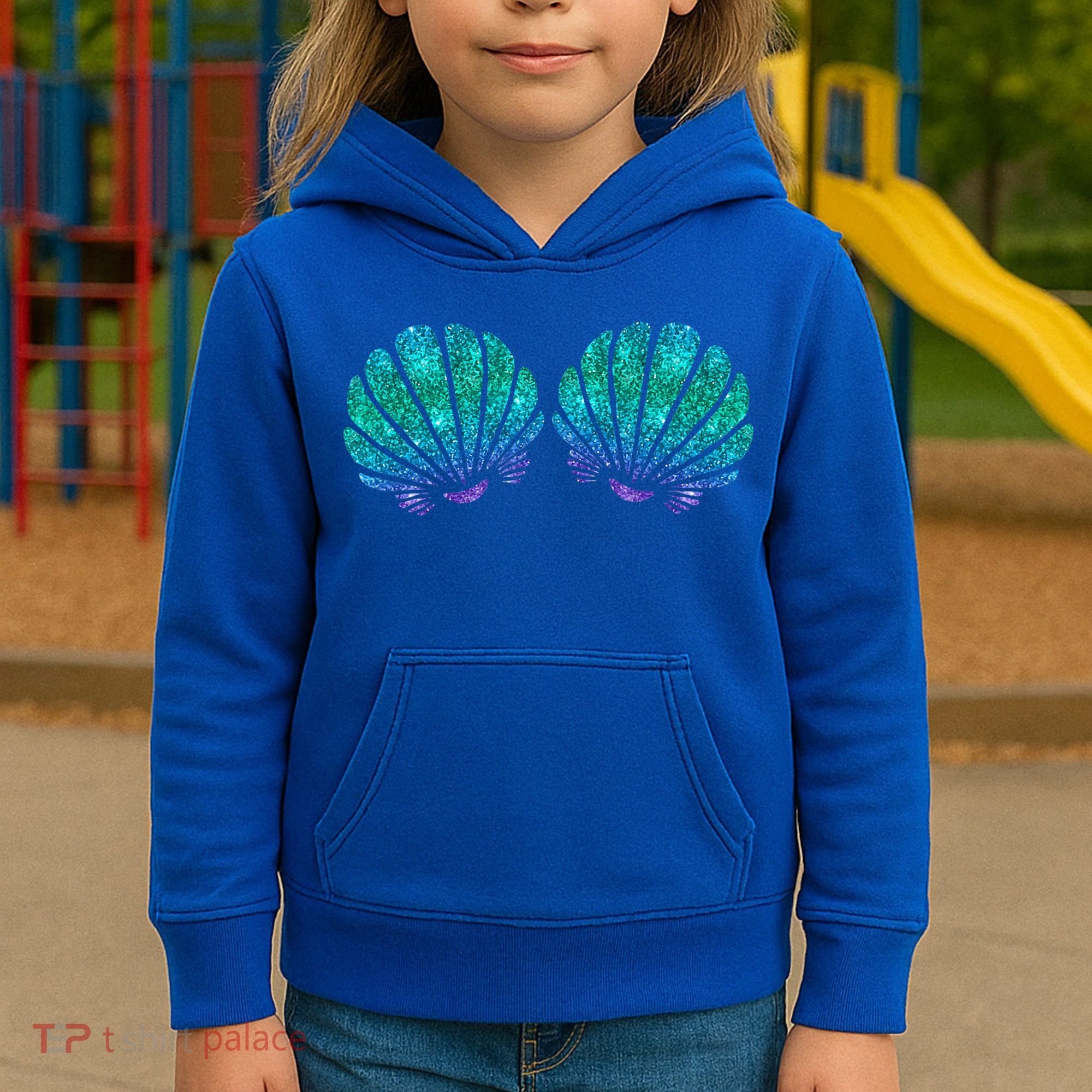 Mermaid Sea Shell Bra Costume Kids Hoodie