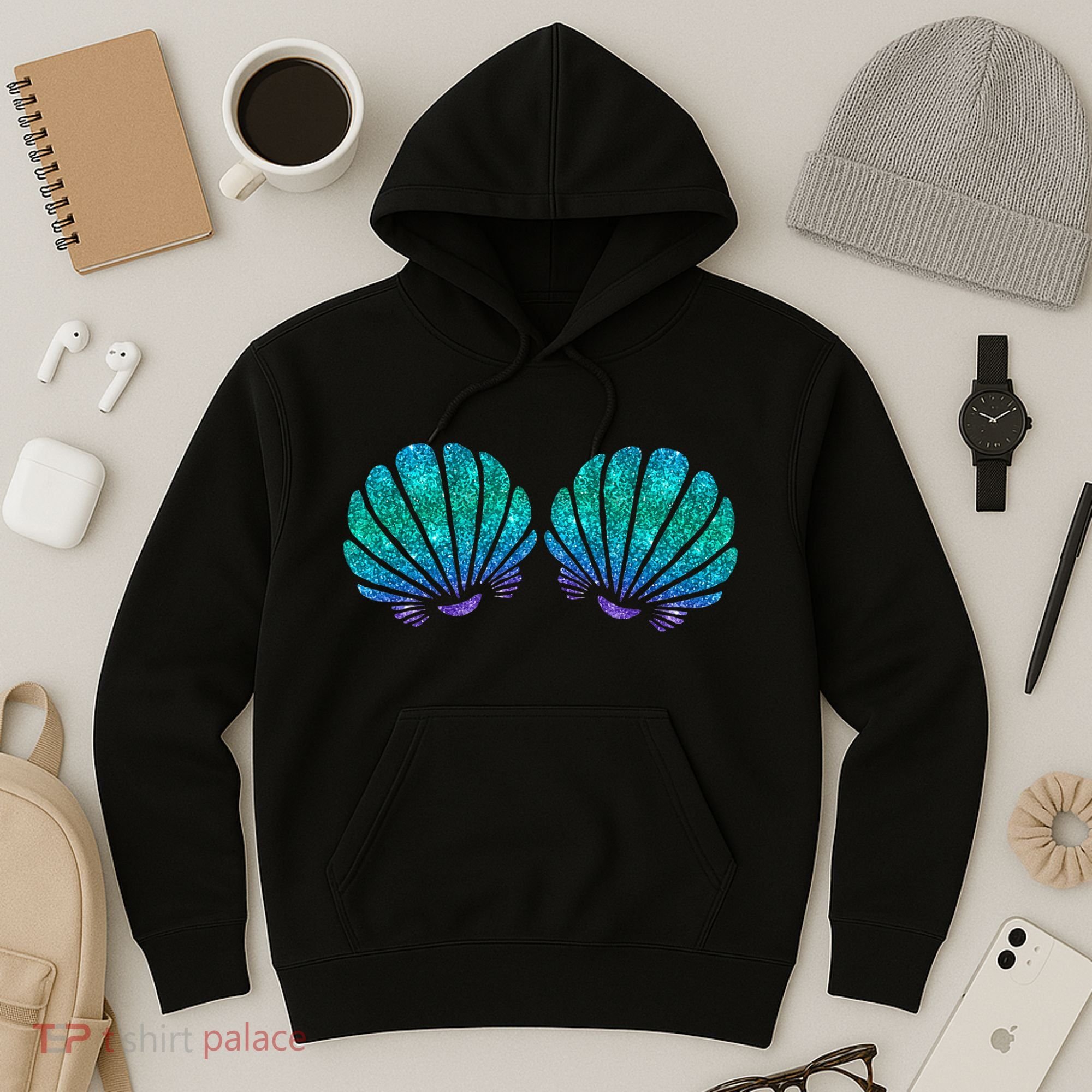 Mermaid Sea Shell Bra Costume Hoodie
