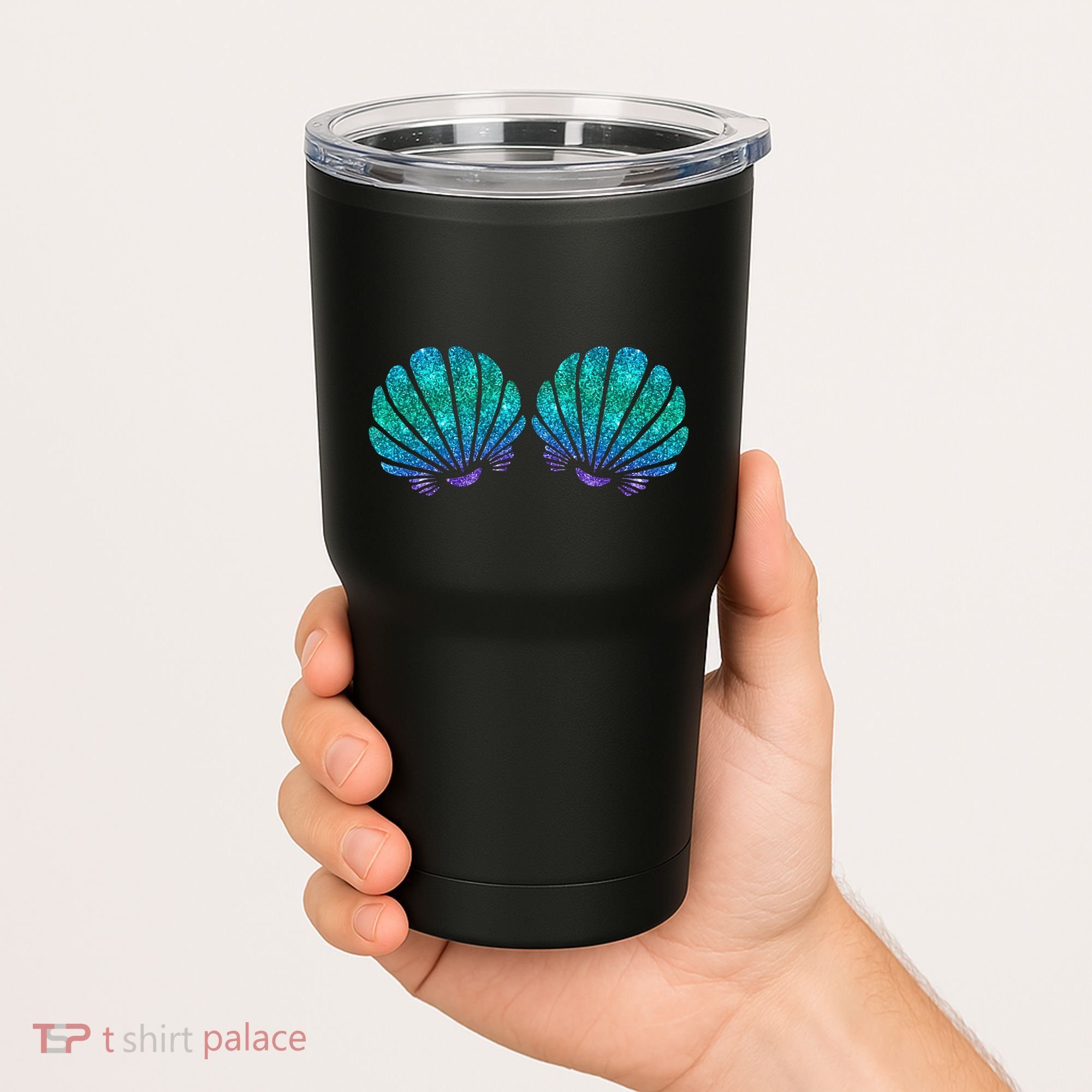 Mermaid Sea Shell Bra Costume Tumbler