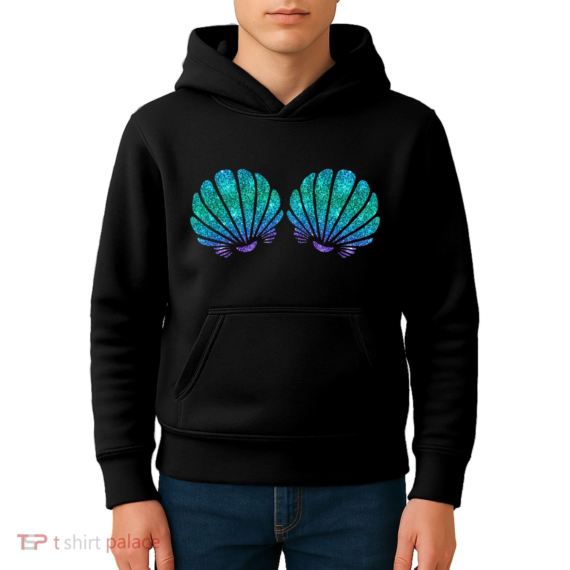 Mermaid Sea Shell Bra Costume Kids Hoodie