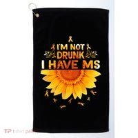 Multiple Sclerosis Sunflower I'm Not Drunk I Have Ms Gift Golf Towel thumb 0