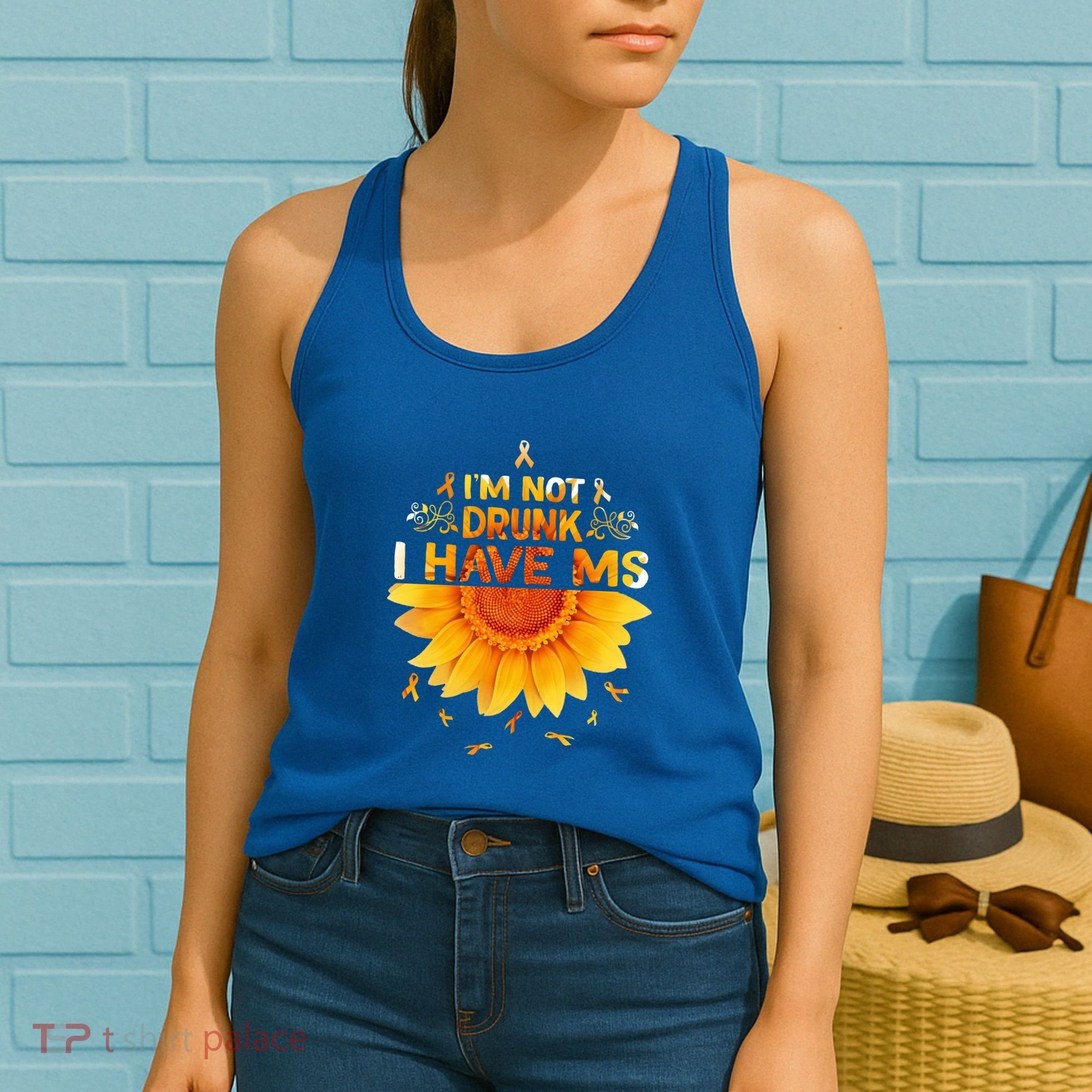 Multiple Sclerosis Sunflower I'm Not Drunk I Have Ms Gift Women's Tank Top