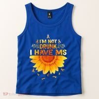 Multiple Sclerosis Sunflower I'm Not Drunk I Have Ms Gift Tank Top thumb 2