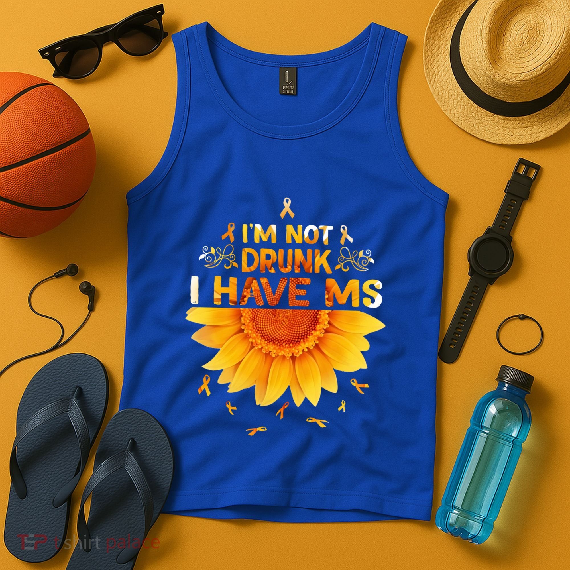 Multiple Sclerosis Sunflower I'm Not Drunk I Have Ms Gift Tank Top