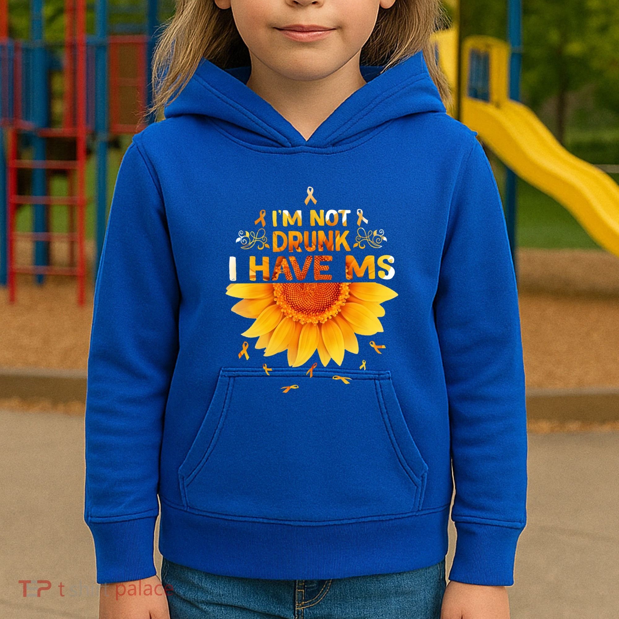 Multiple Sclerosis Sunflower I'm Not Drunk I Have Ms Gift Kids Hoodie