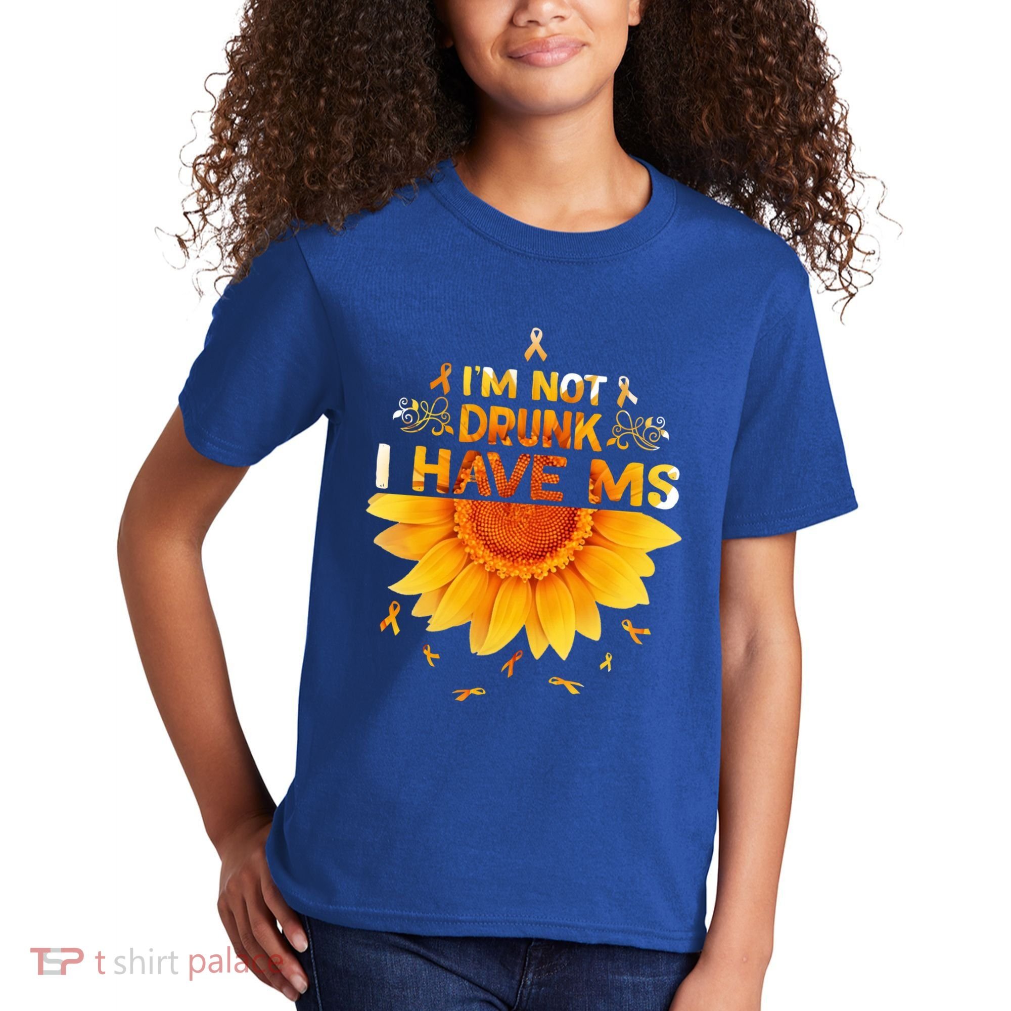 Multiple Sclerosis Sunflower I'm Not Drunk I Have Ms Gift Kids T-Shirt